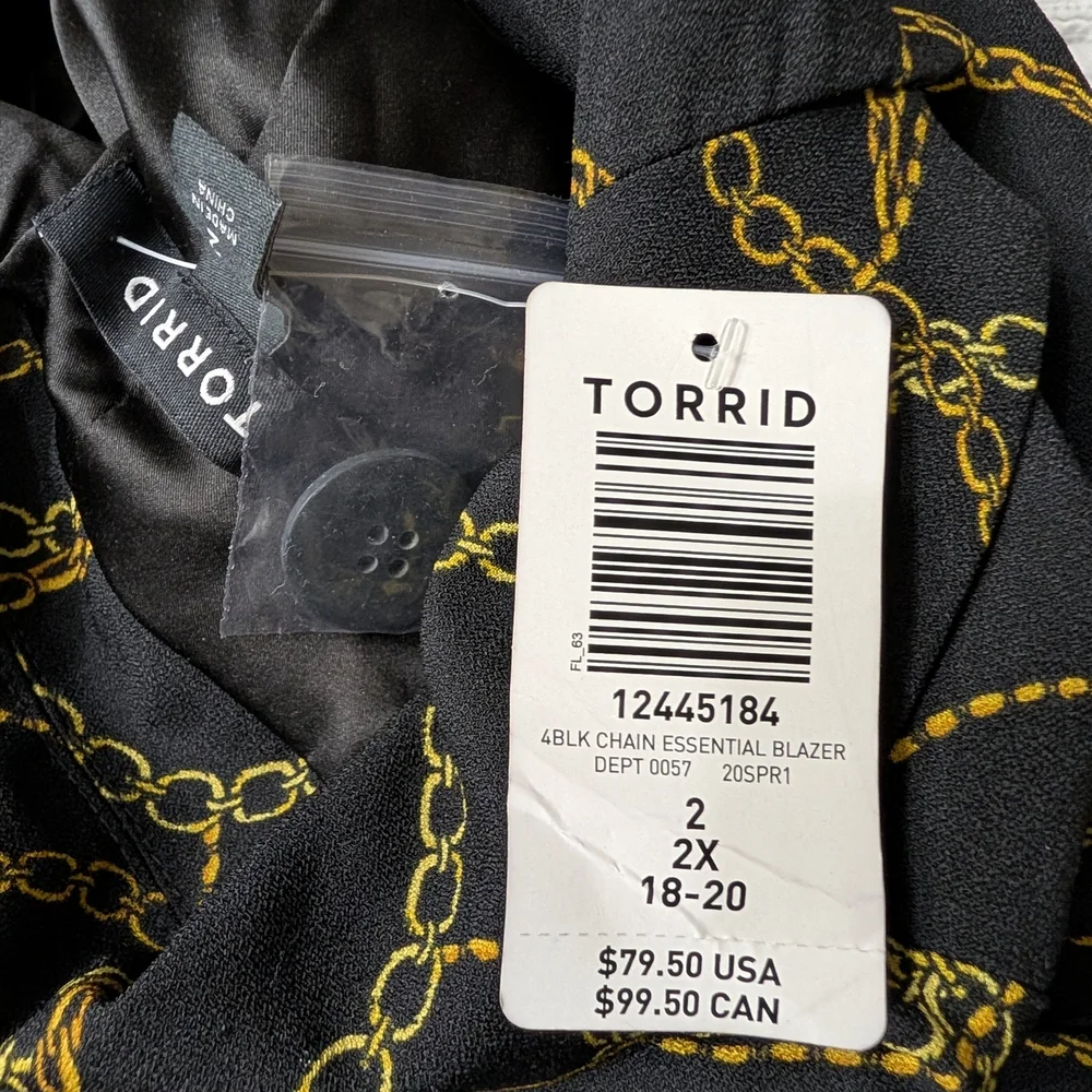 Chain Pattern Black and Gold Women's Top - Picture 4 of 4